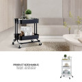 Two Layer Kitchen Rolling Cart Salon Detachable Beauty Shower Trolley Salon Furniture Commercial Furniture Plastic Apartment